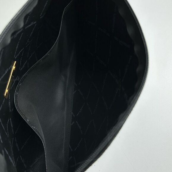 Ted Lapidus Paris Large Travel Cosmetic Bag Clutch Black Zip Top Closure - Picture 7 of 11